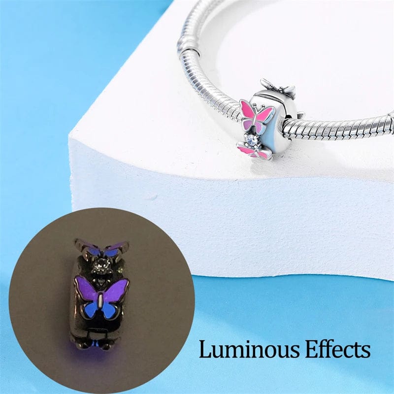 Pangama Jewelry Glow in the Dark Luminous Butterflies Clip Charm