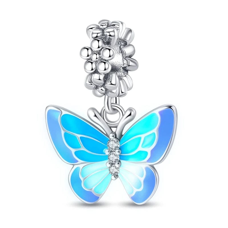 Pangama Jewelry Glow in the Dark Luminous Butterfly Dangle Charm