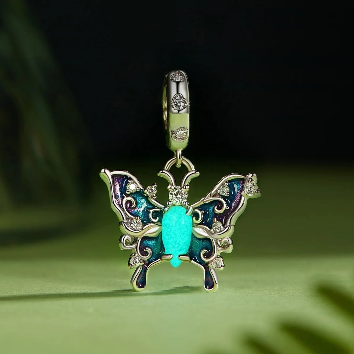 Pangama Jewelry Glow in the Dark Luminous Celestial Butterfly Dangle Charm
