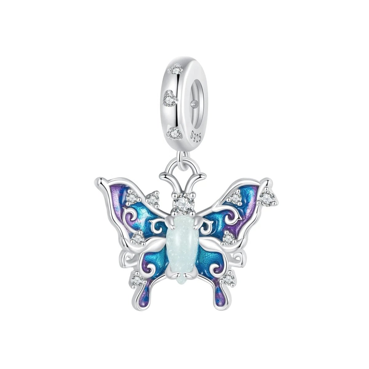 Pangama Jewelry Glow in the Dark Luminous Celestial Butterfly Dangle Charm