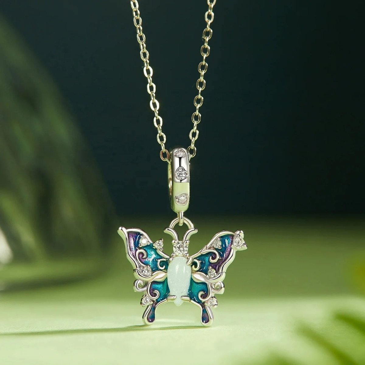 Pangama Jewelry Glow in the Dark Luminous Celestial Butterfly Dangle Charm