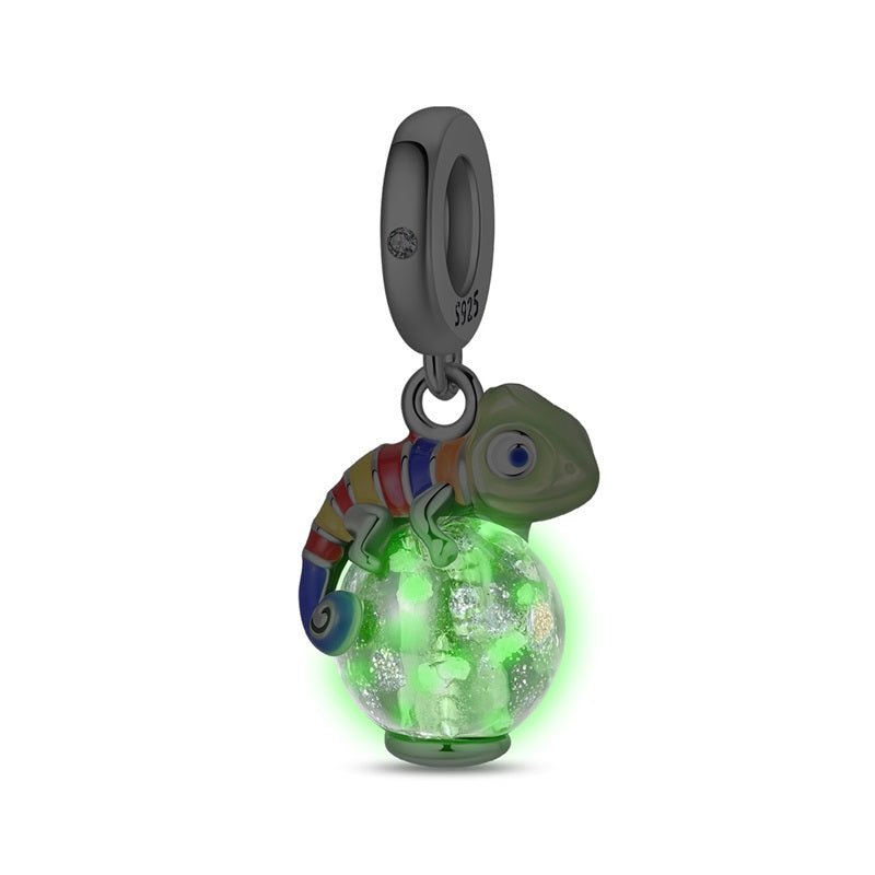 Pangama Jewelry Glow in the Dark Luminous Chameleon Dangle Charm