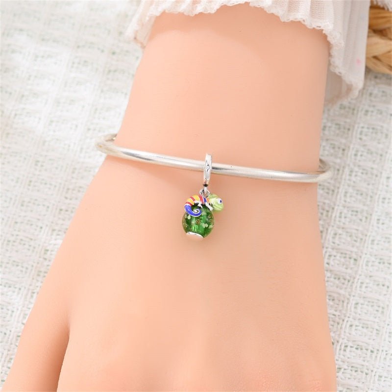 Pangama Jewelry Glow in the Dark Luminous Chameleon Dangle Charm