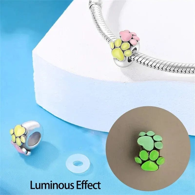 Pangama Jewelry Glow in the Dark Luminous Dog Paws Charm