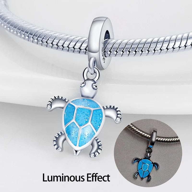 Pangama Jewelry Glow in the Dark Luminous Ocean Turtle Dangle Charm