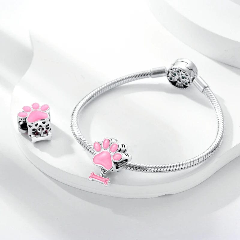 Pangama Jewelry Glow in the Dark Luminous Paw and Bone Charm