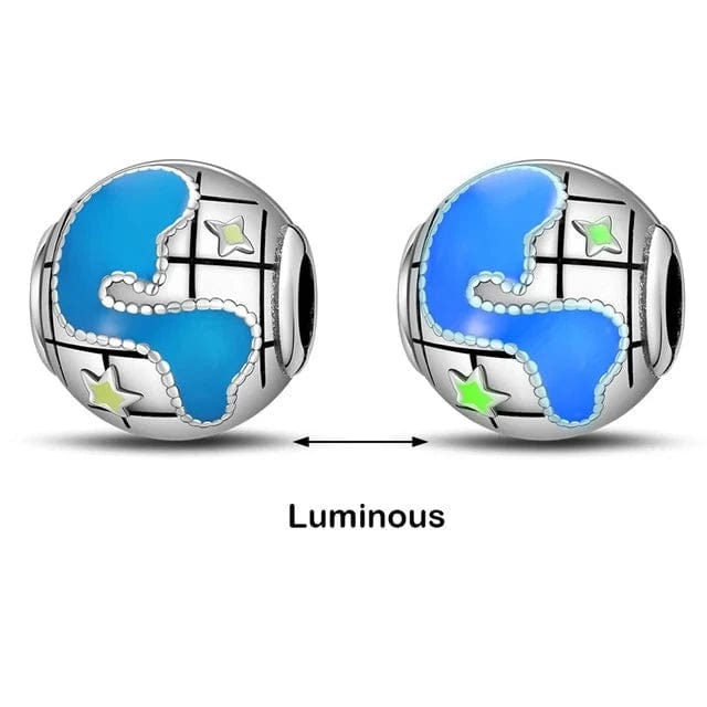 Pangama Jewelry Glow in the Dark Luminous Planet Charm