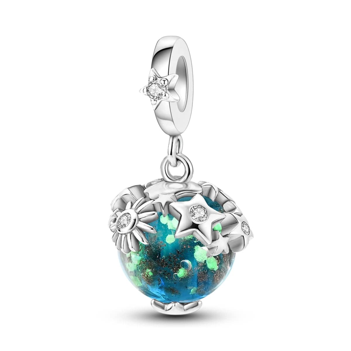 Pangama Jewelry Glow in the Dark Luminous Sky in The Stars Dangle Charm