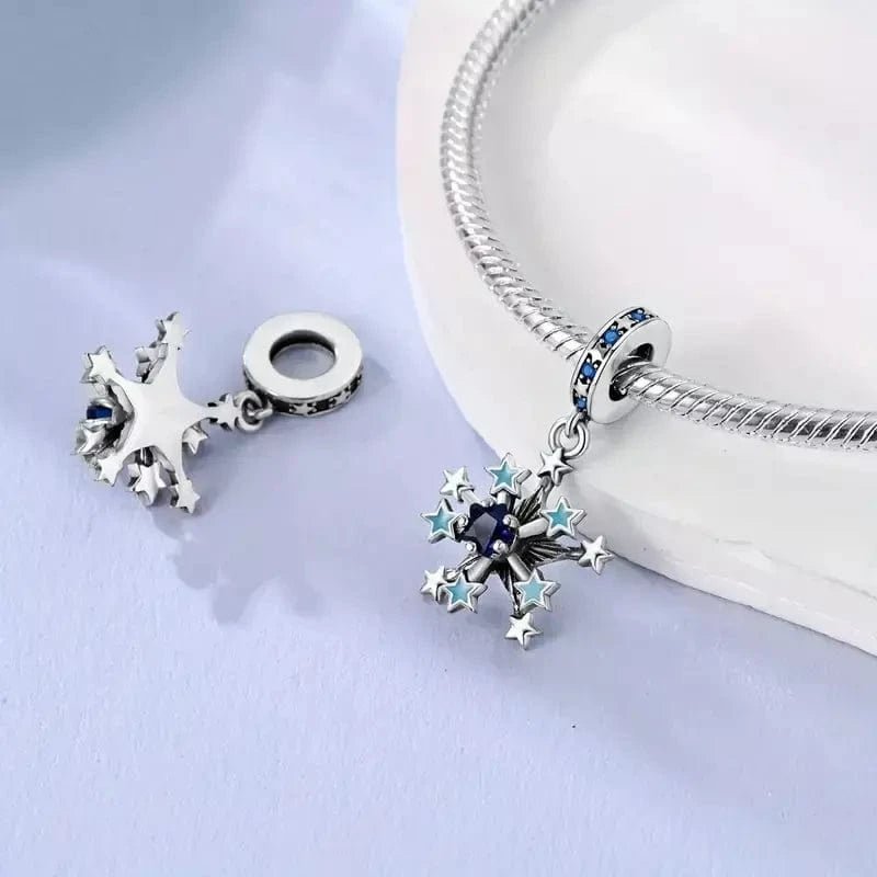 Pangama Jewelry Glow in the Dark Luminous Snowflake Dangle Charm