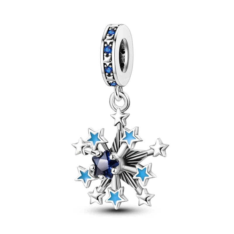 Pangama Jewelry Glow in the Dark Luminous Snowflake Dangle Charm