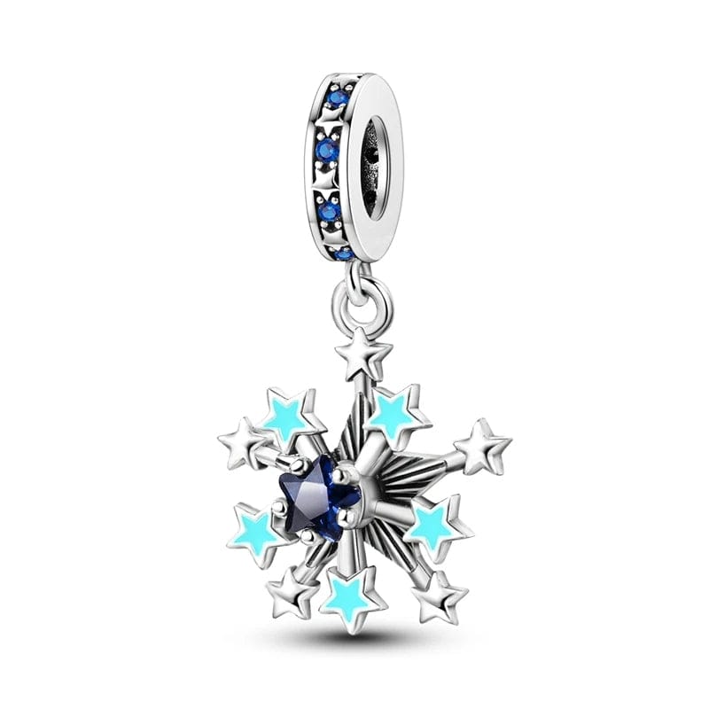 Pangama Jewelry Glow in the Dark Luminous Snowflake Dangle Charm