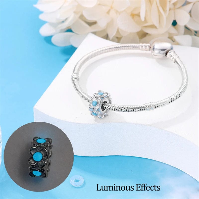 Pangama Jewelry Glow in the Dark Luminous Spacer Daisies Charm