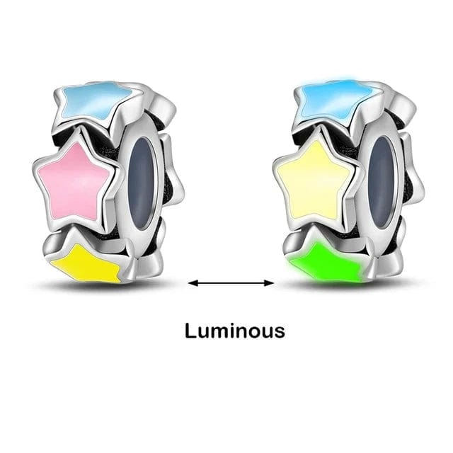 Pangama Jewelry Glow in the Dark Luminous Spacer Stars Charm