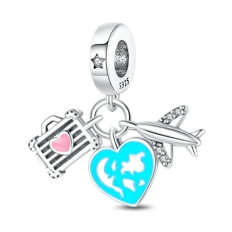 Pangama Jewelry Glow in the Dark Luminous Travel Plane & Luggage Dangle Charm