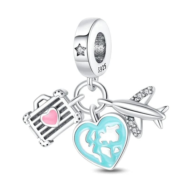 Pangama Jewelry Glow in the Dark Luminous Travel Plane & Luggage Dangle Charm