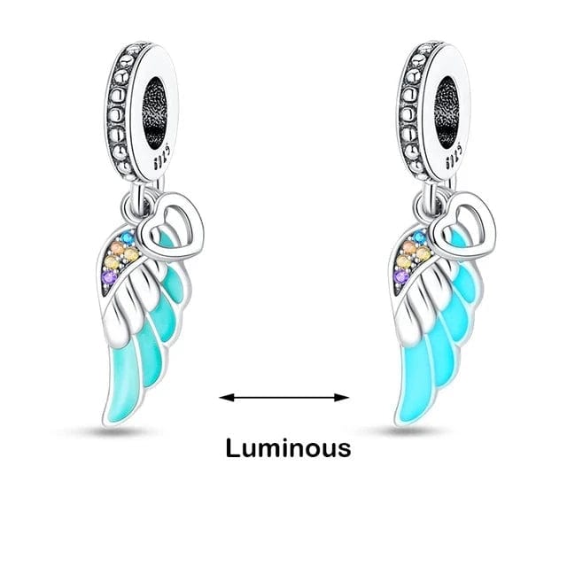 Pangama Jewelry Glow in the Dark Luminous Wing Dangle Charm