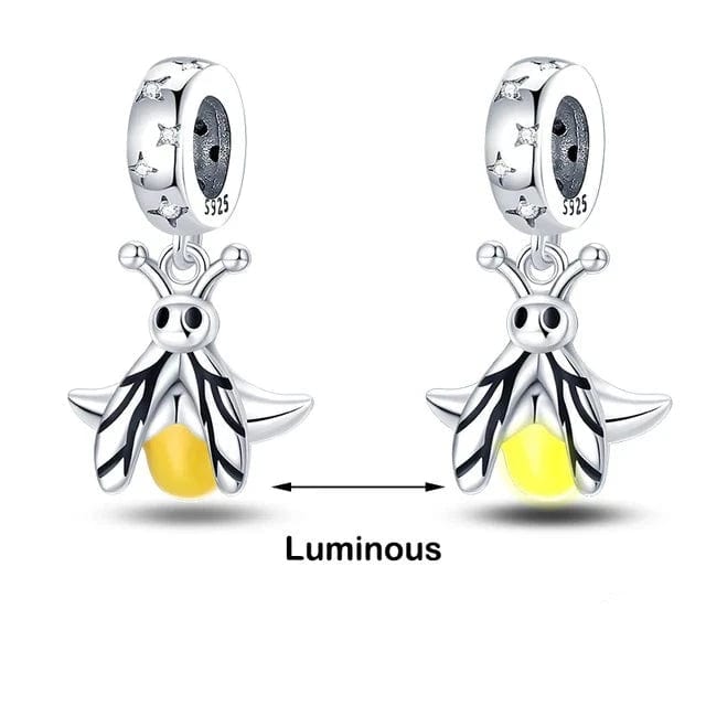 Pangama Jewelry Glow in the Dark Luminous Yellow Fly Charm