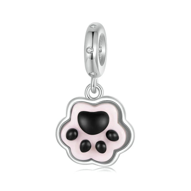 Pangama Jewelry Glow in the Dark Pink Paw Print Dangle Charm