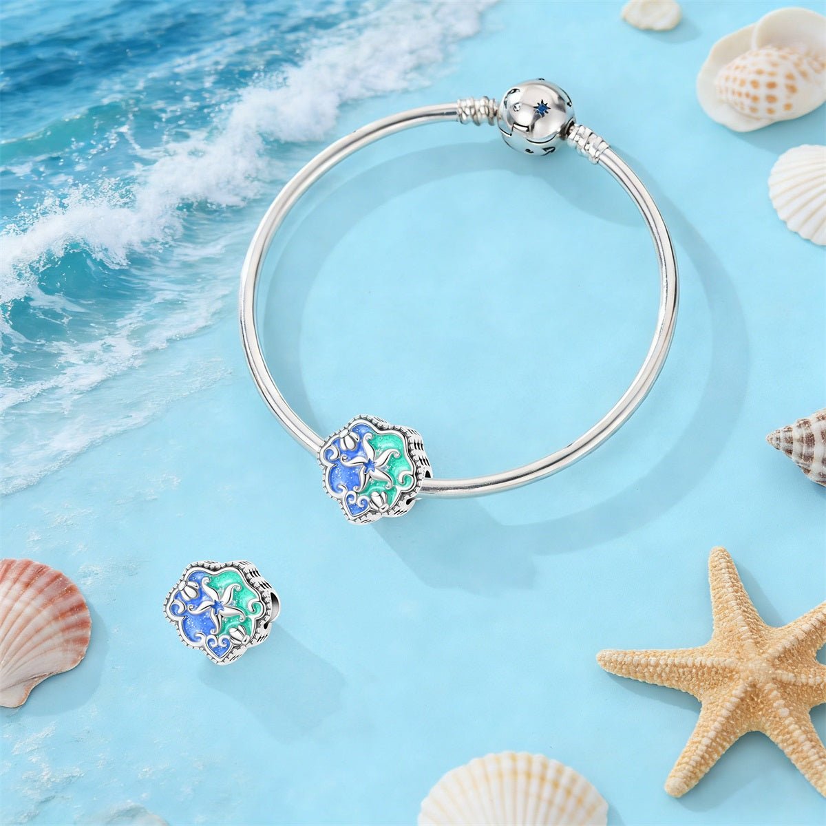 Pangama Jewelry Glow - in - the - Dark Starfish Ocean Heart Charm