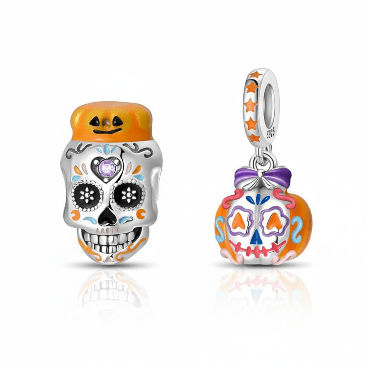 Pangama Jewelry Glow - in - the - Dark Sugar Skull Charm Duo