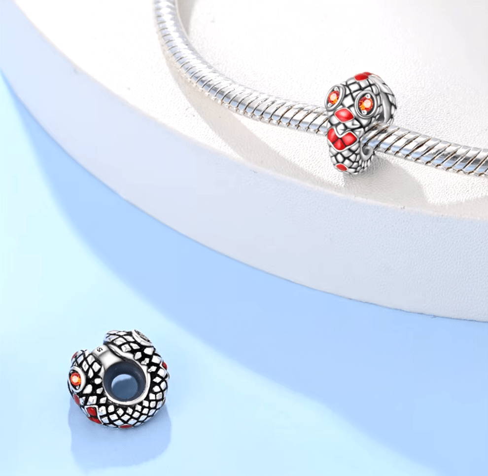 Pangama Jewelry Glowing Ruby - Eyed Snake Charm