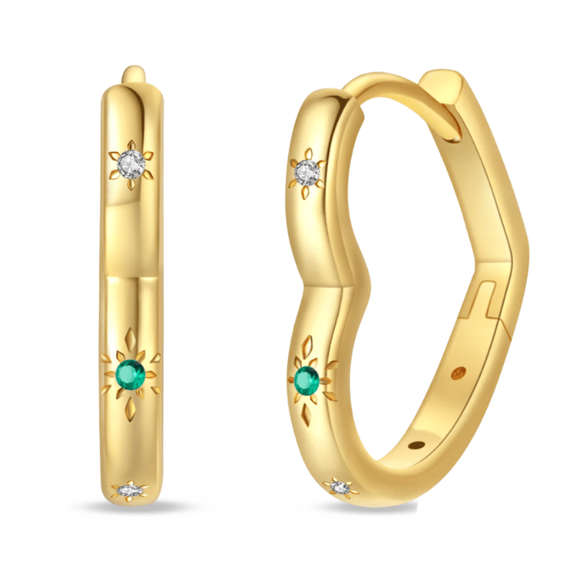 Pangama Jewelry Gold Heart Hoop Earrings