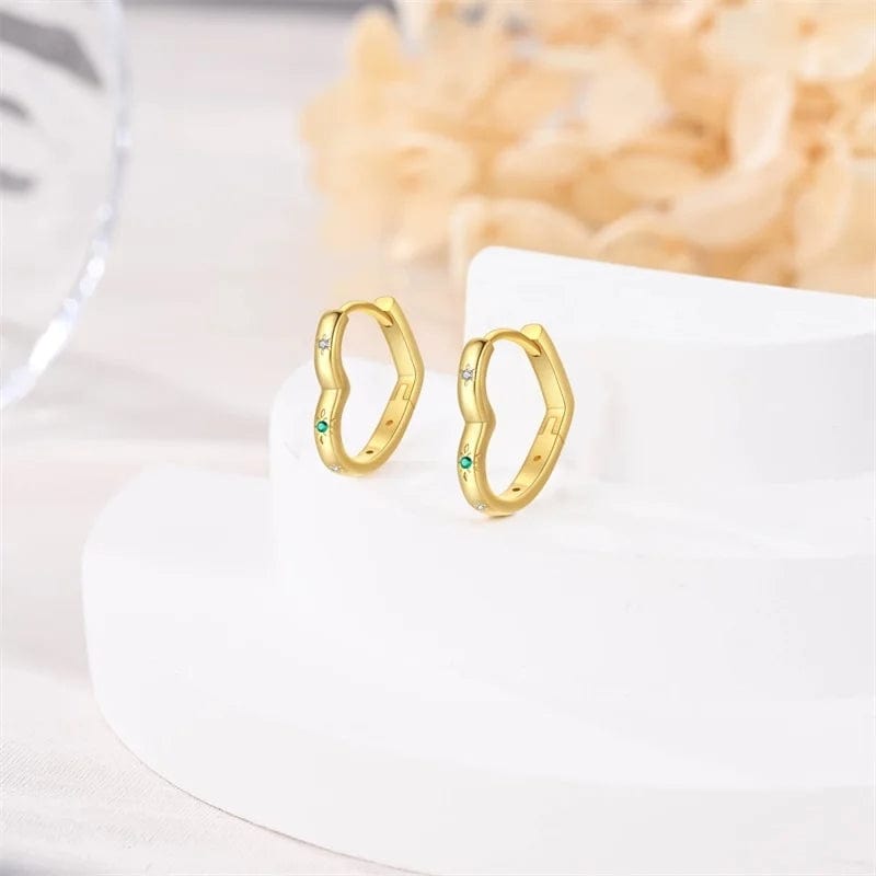 Pangama Jewelry Gold Heart Hoop Earrings