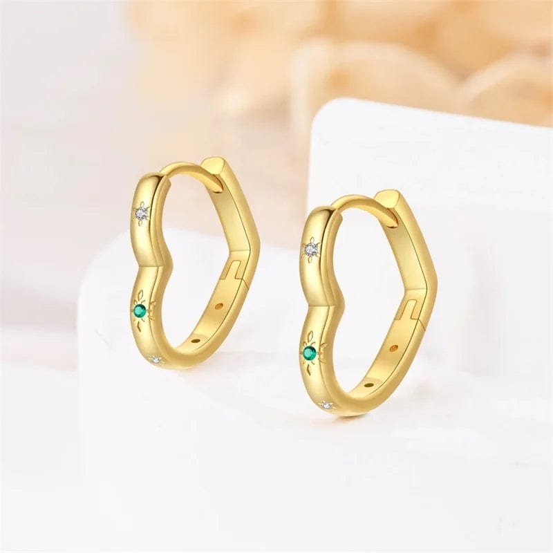 Pangama Jewelry Gold Heart Hoop Earrings