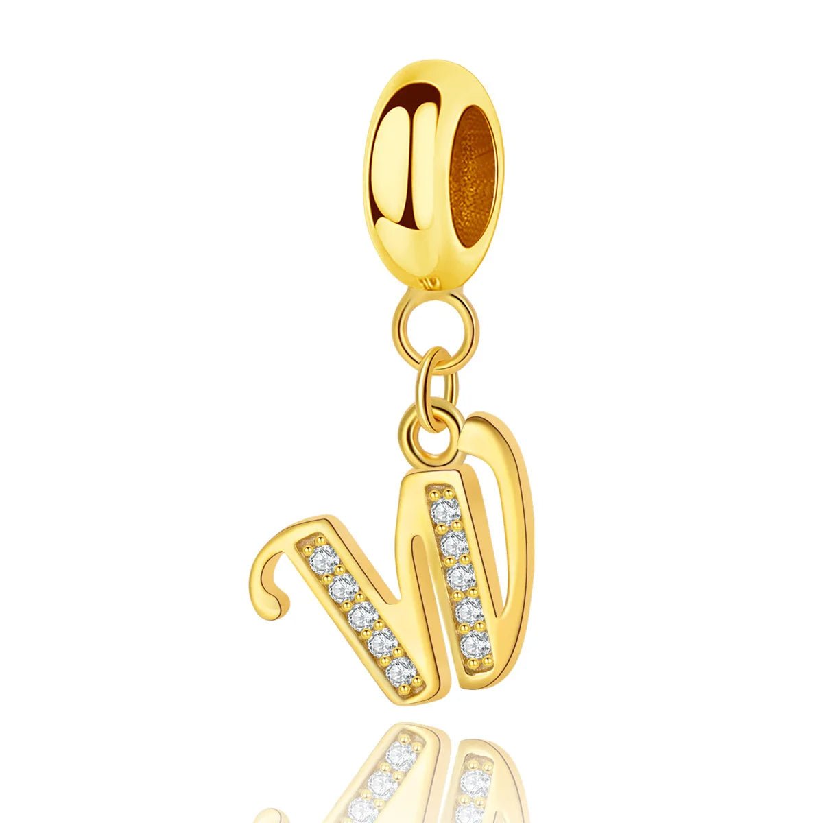 Pangama Jewelry Gold Initial Letter A~Z Alphabet Dangle Charms