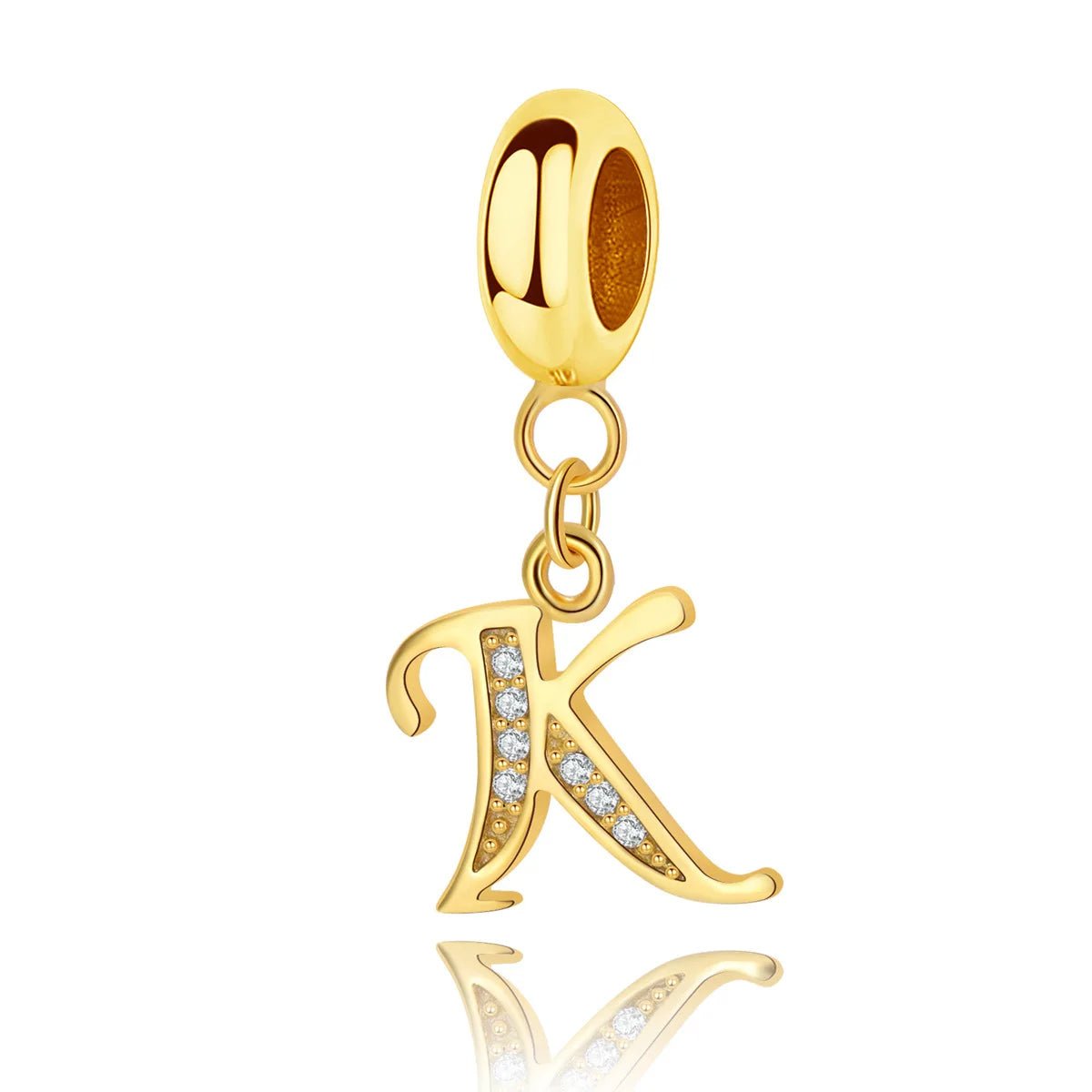 Pangama Jewelry Gold Initial Letter A~Z Alphabet Dangle Charms