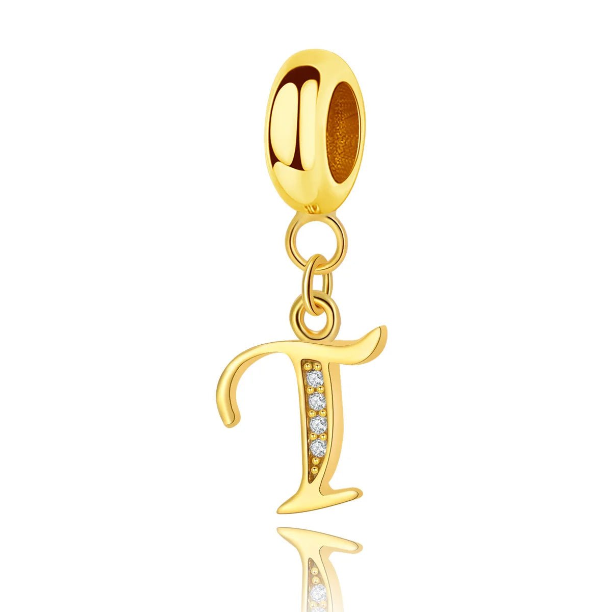Pangama Jewelry Gold Initial Letter A~Z Alphabet Dangle Charms