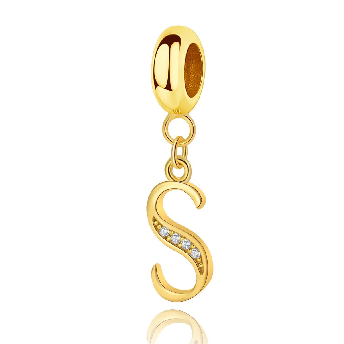 Pangama Jewelry Gold Initial Letter A~Z Alphabet Dangle Charms