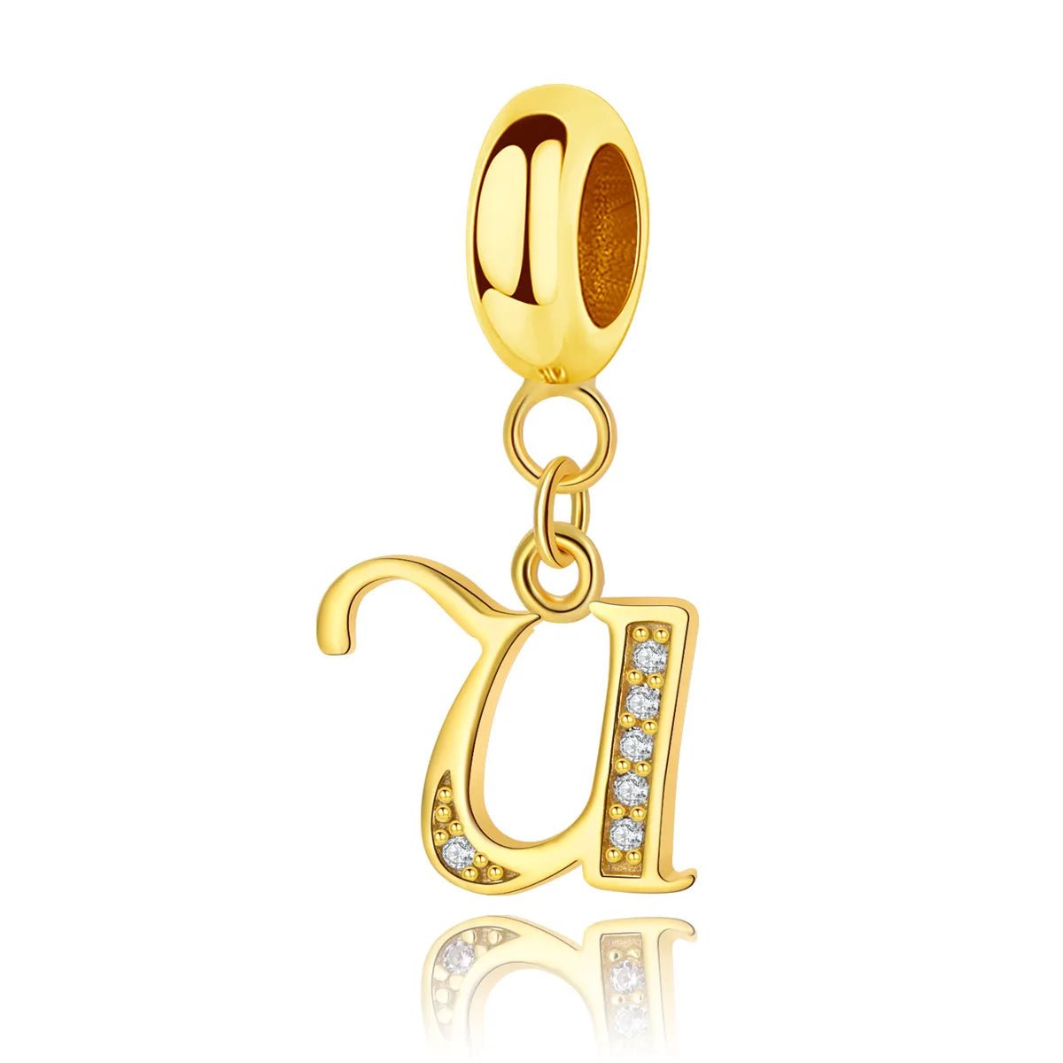 Pangama Jewelry Gold Initial Letter A~Z Alphabet Dangle Charms
