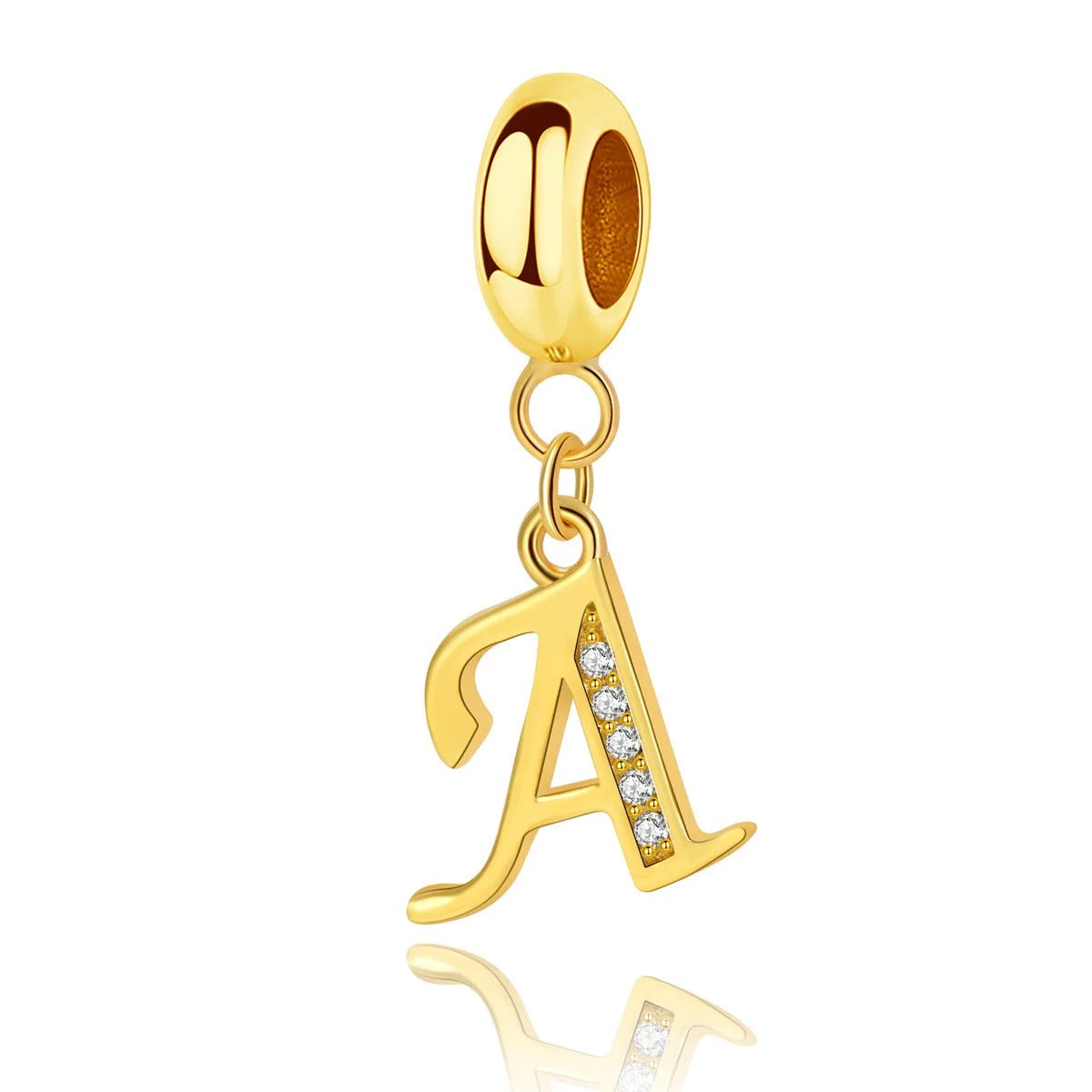 Pangama Jewelry Gold Initial Letter A~Z Alphabet Dangle Charms