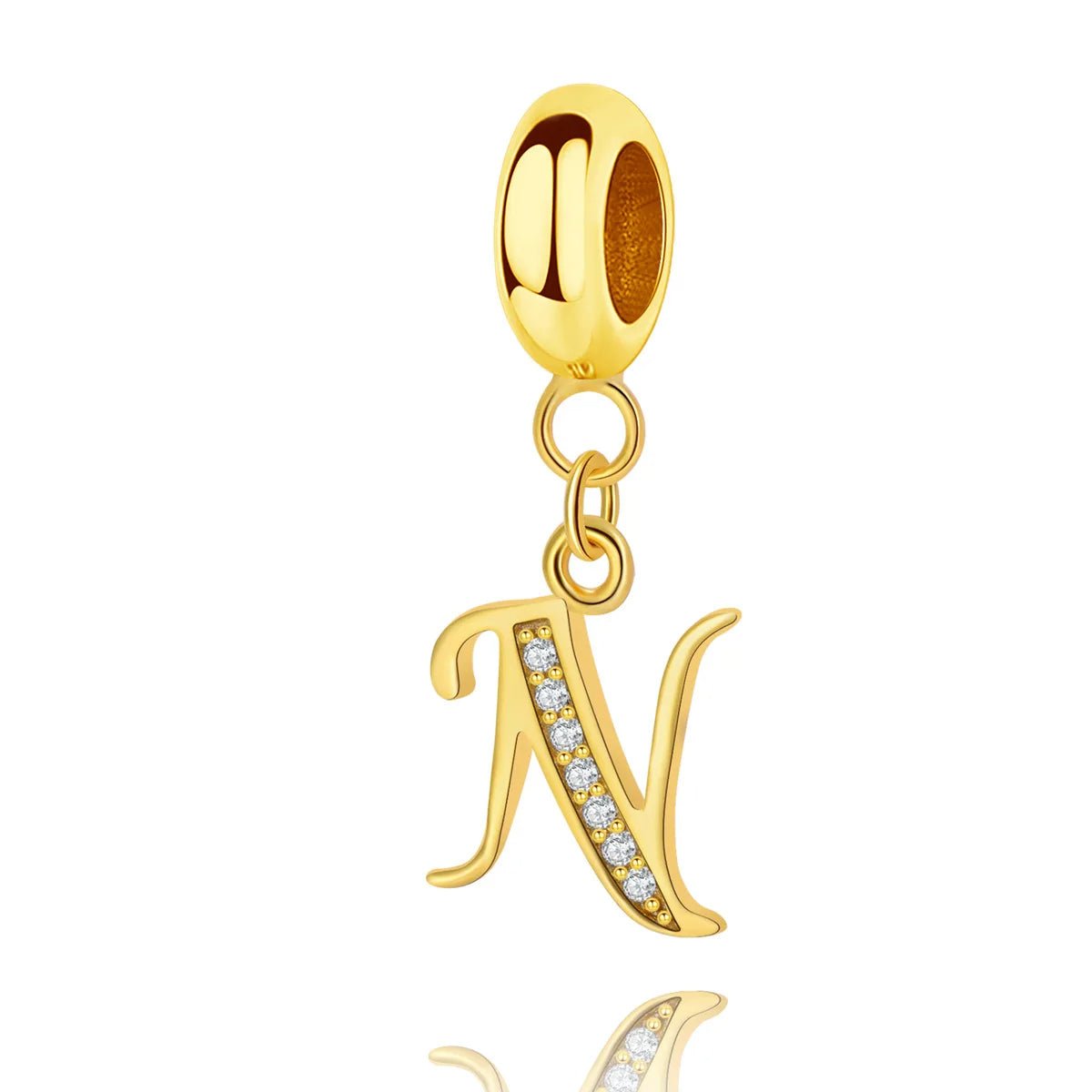 Pangama Jewelry Gold Initial Letter A~Z Alphabet Dangle Charms