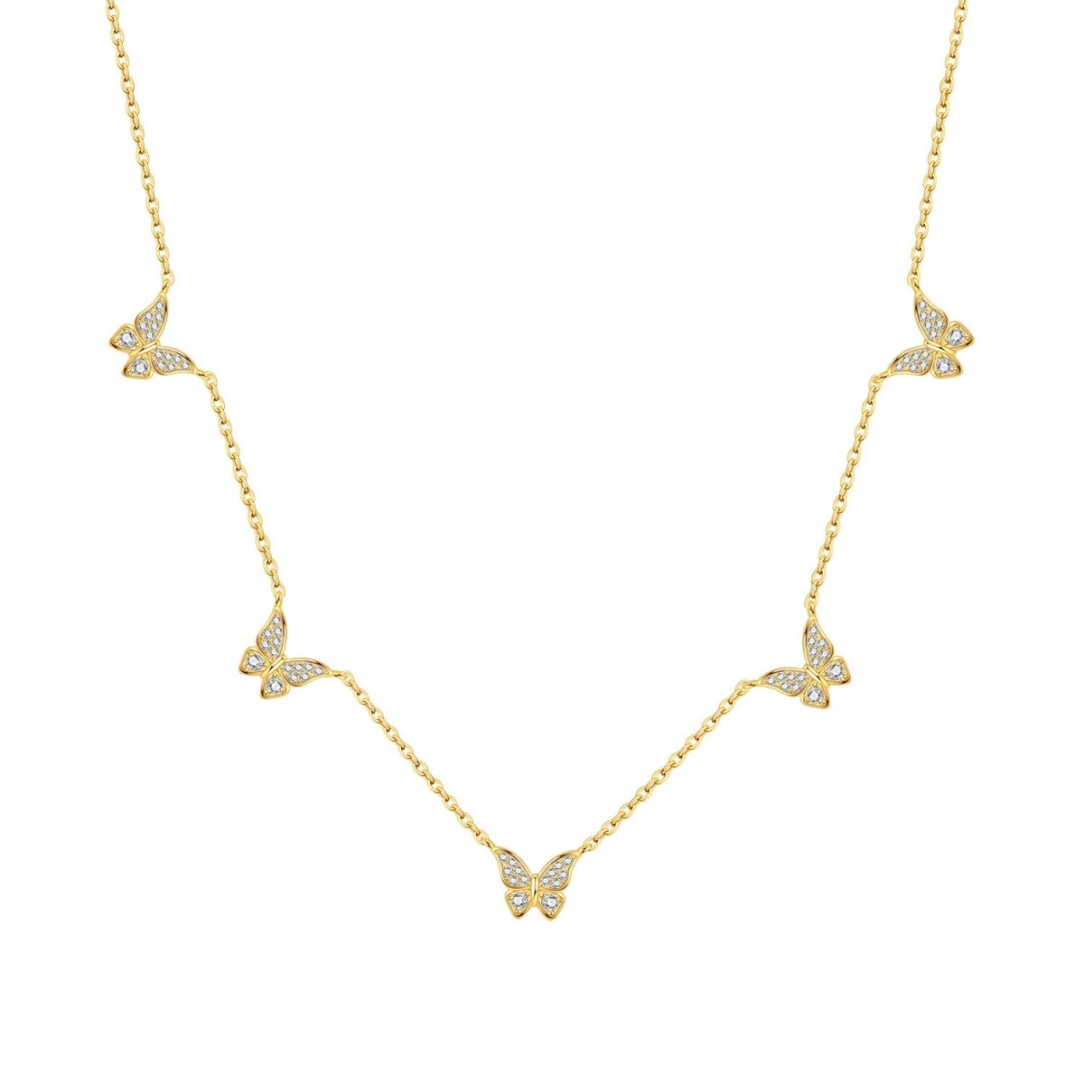 Pangama Jewelry Golden Butterfly Station Necklace