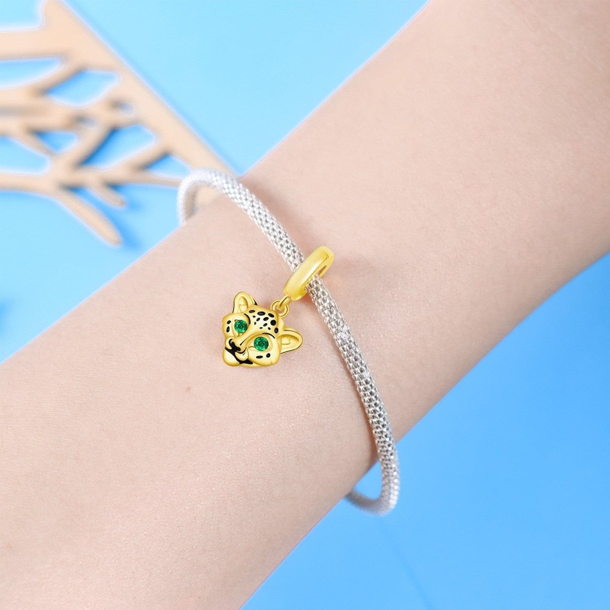 Pangama Jewelry Golden Cheetah Dangle Charm
