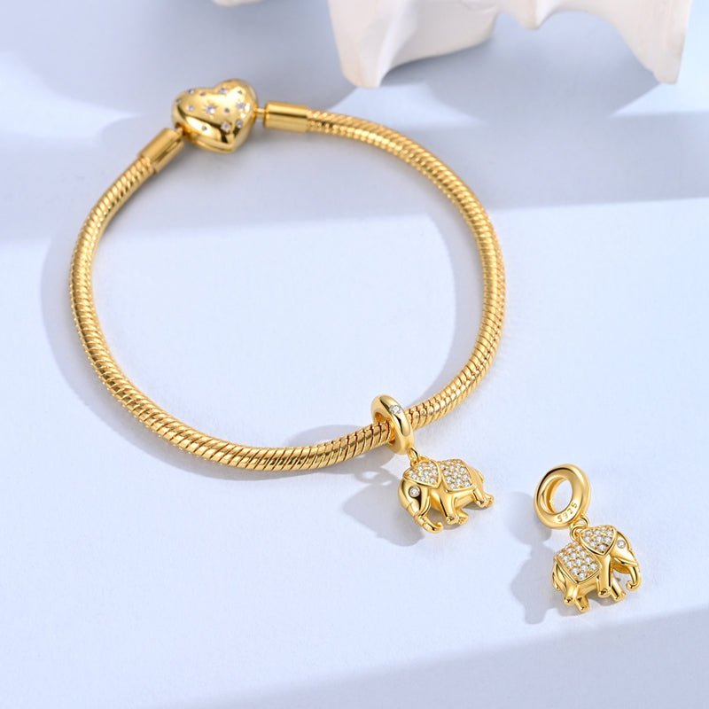 Pangama Jewelry Golden Elephant of Luck & Love Dangle Charm