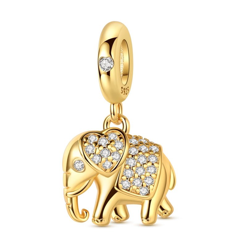 Pangama Jewelry Golden Elephant of Luck & Love Dangle Charm
