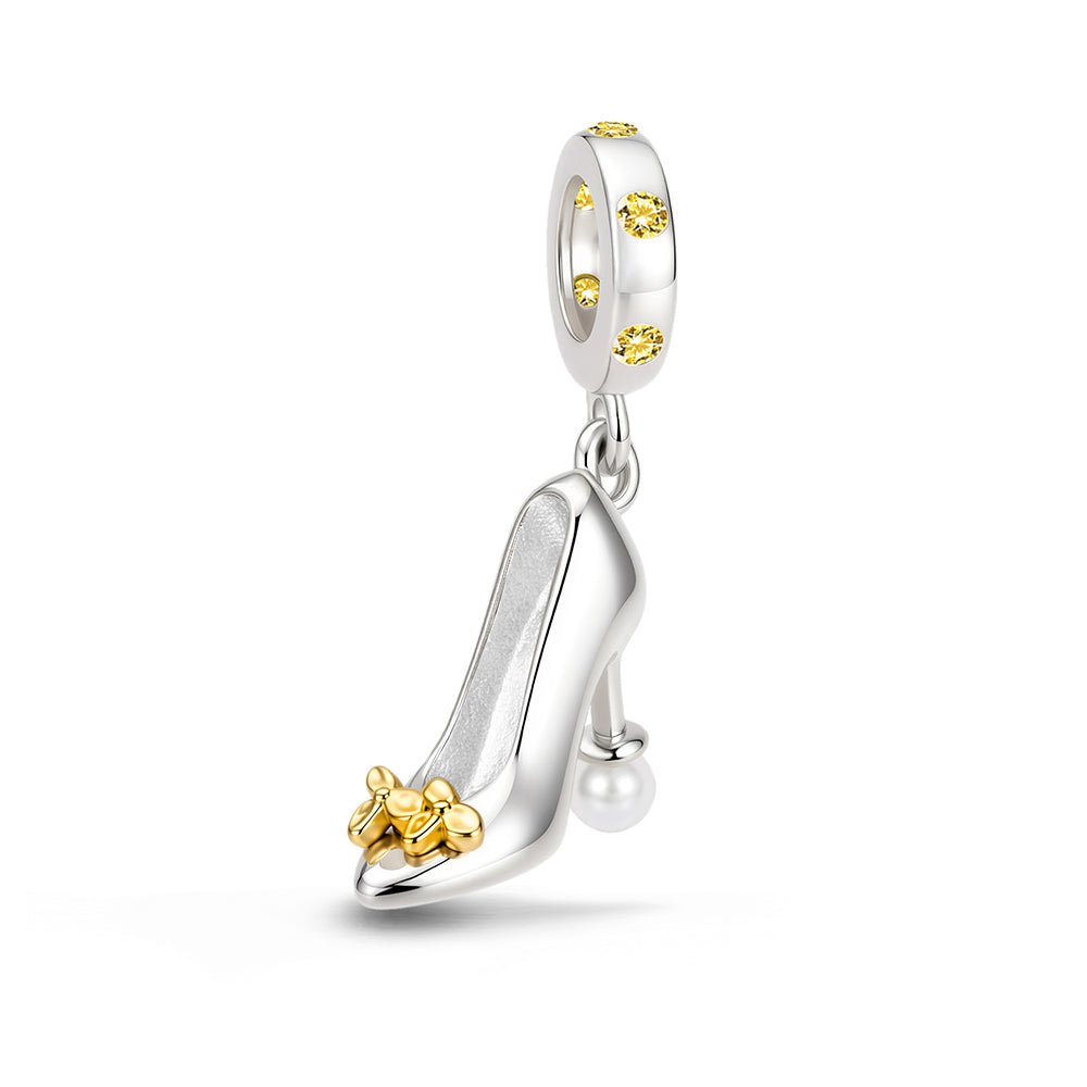 Pangama Jewelry Golden Flower High Heel Dangle Charm