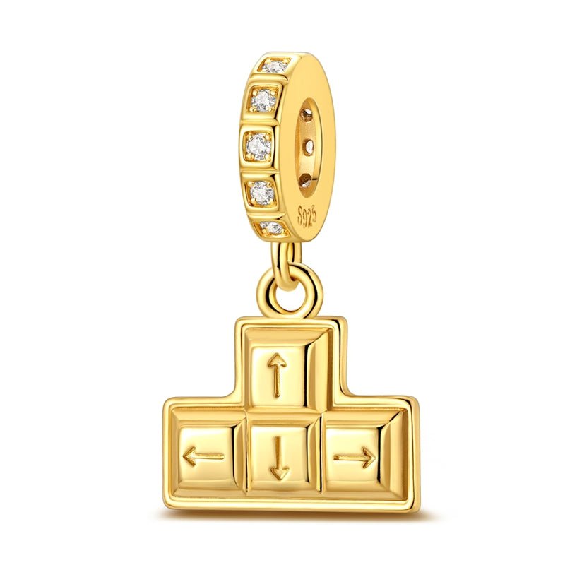 Pangama Jewelry Golden Gamer Arrow Keys Dangle Charm