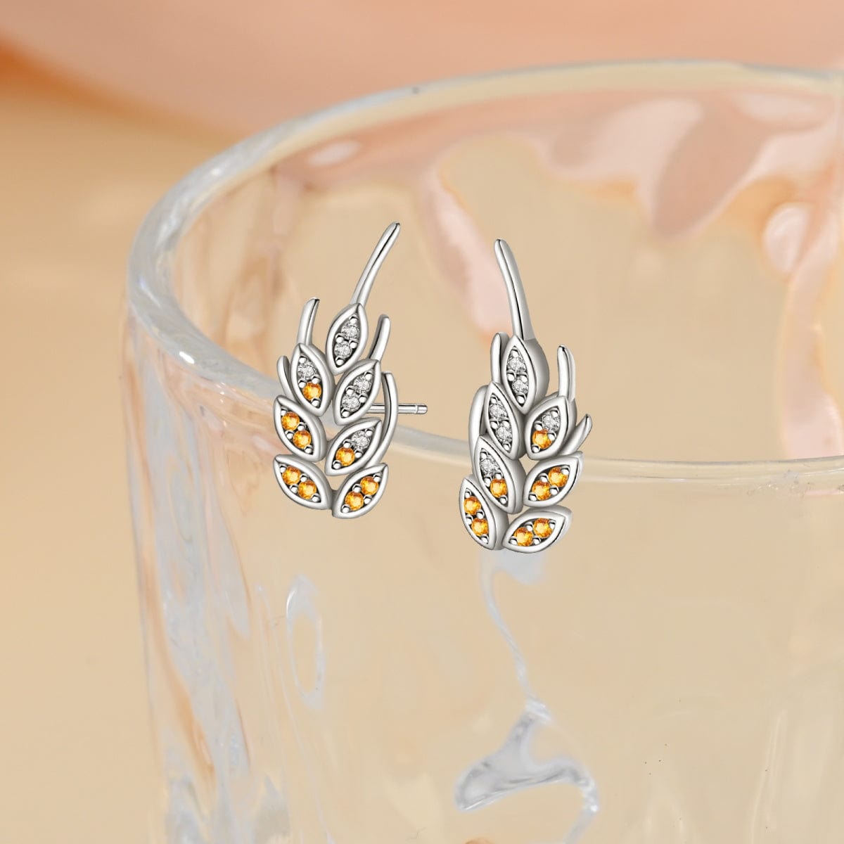Pangama Jewelry Golden Harvest Wheat Cluster Earrings