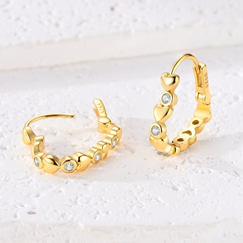 Pangama Jewelry Golden Heart Hoop Earrings