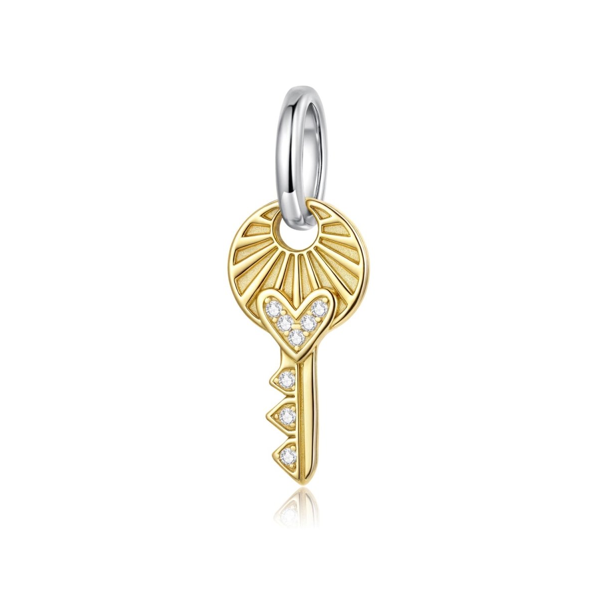 Pangama Jewelry Golden Heart Key Charm