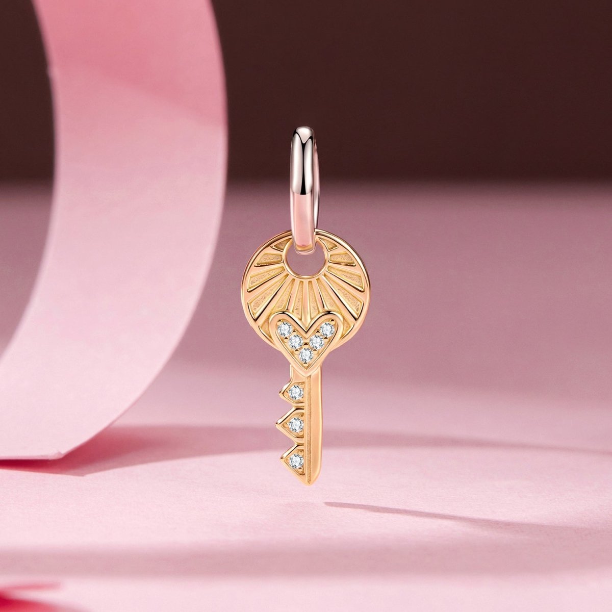 Pangama Jewelry Golden Heart Key Charm