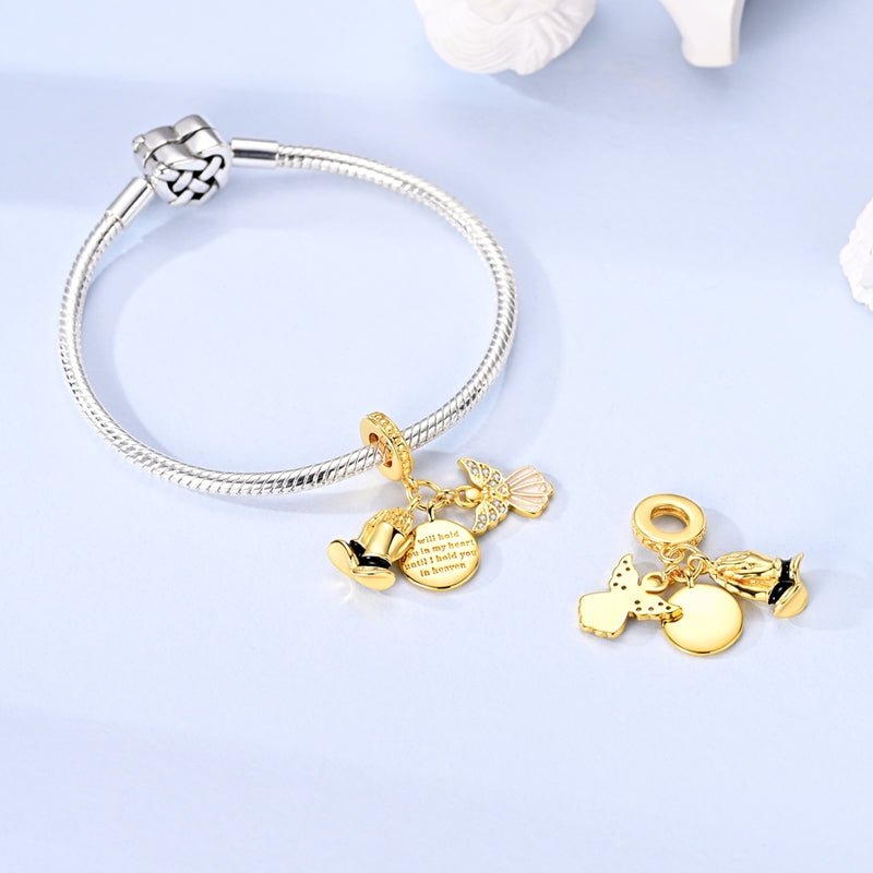 Pangama Jewelry Golden Hold You in My Heart Dangle Charm