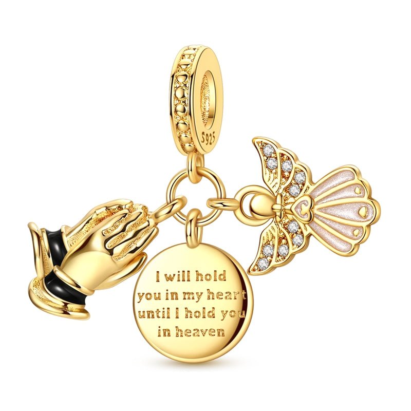 Pangama Jewelry Golden Hold You in My Heart Dangle Charm