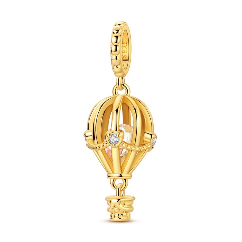 Pangama Jewelry Golden Hot Air Balloon Dangle Charm