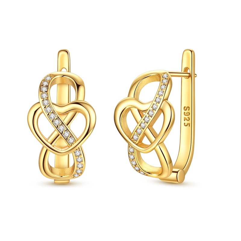 Pangama Jewelry Golden Infinity Heart Hoop Earrings