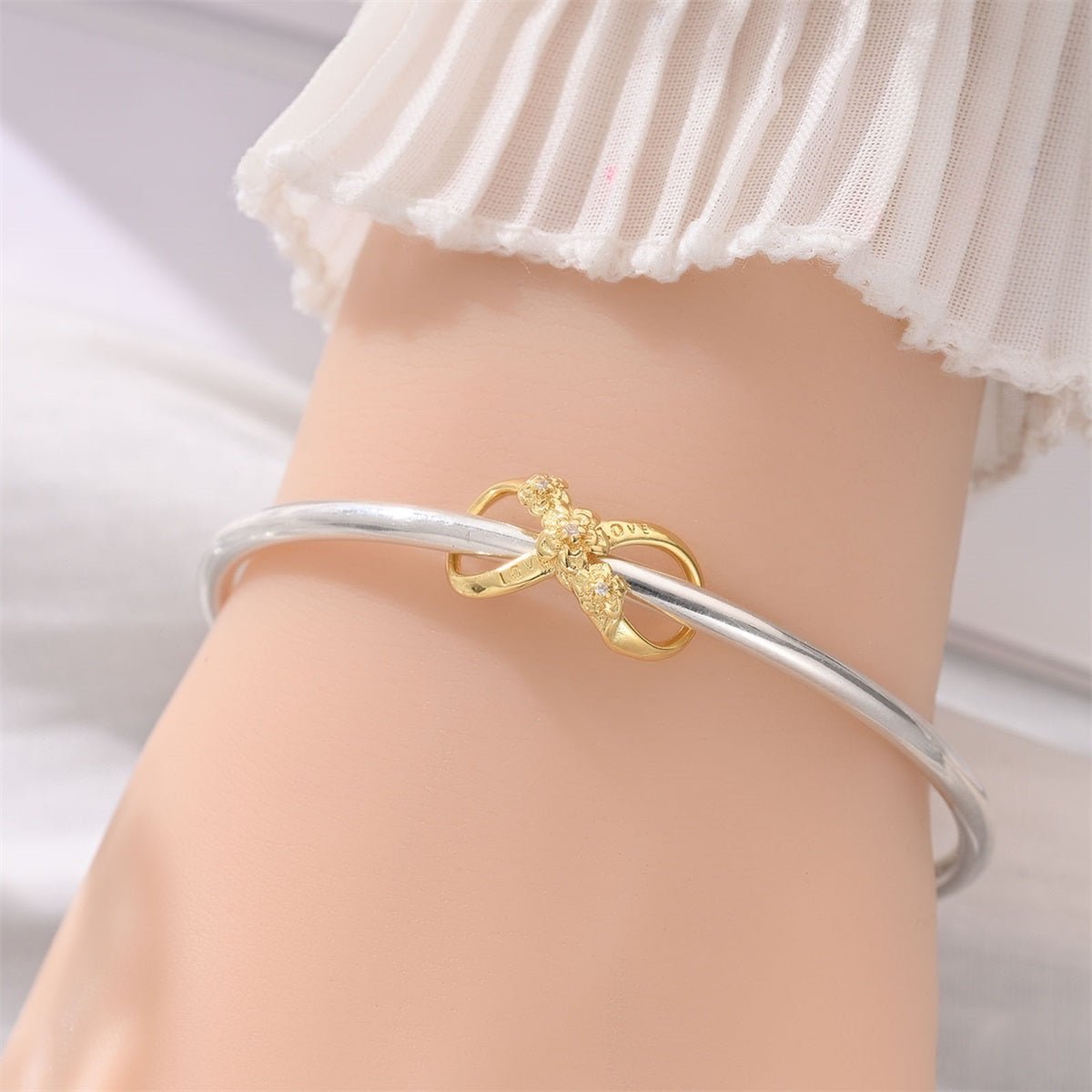 Pangama Jewelry Golden Infinity “Love” Floral Charm
